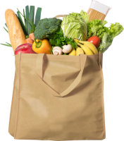 a bag of garden vegetables